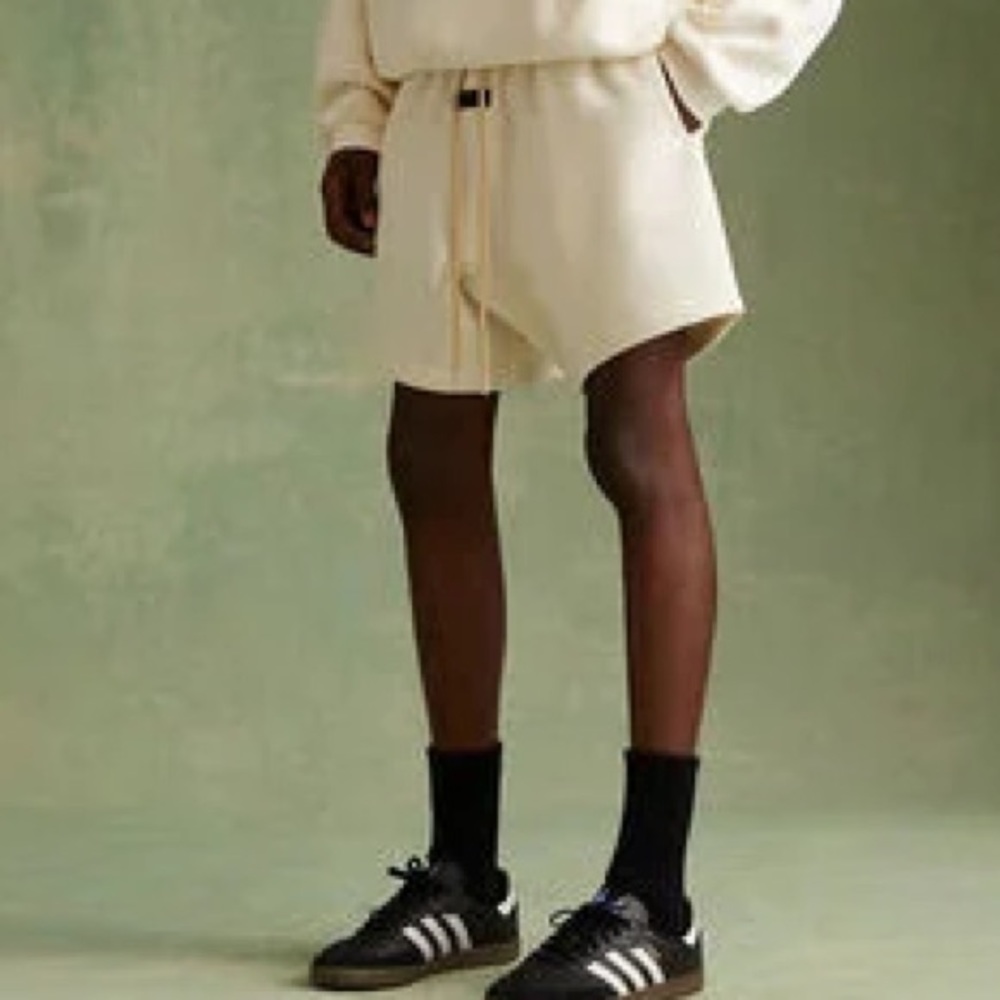 SOLD Fear of God Essentials Cloud Dancer Sweat Shorts FOG White Cream